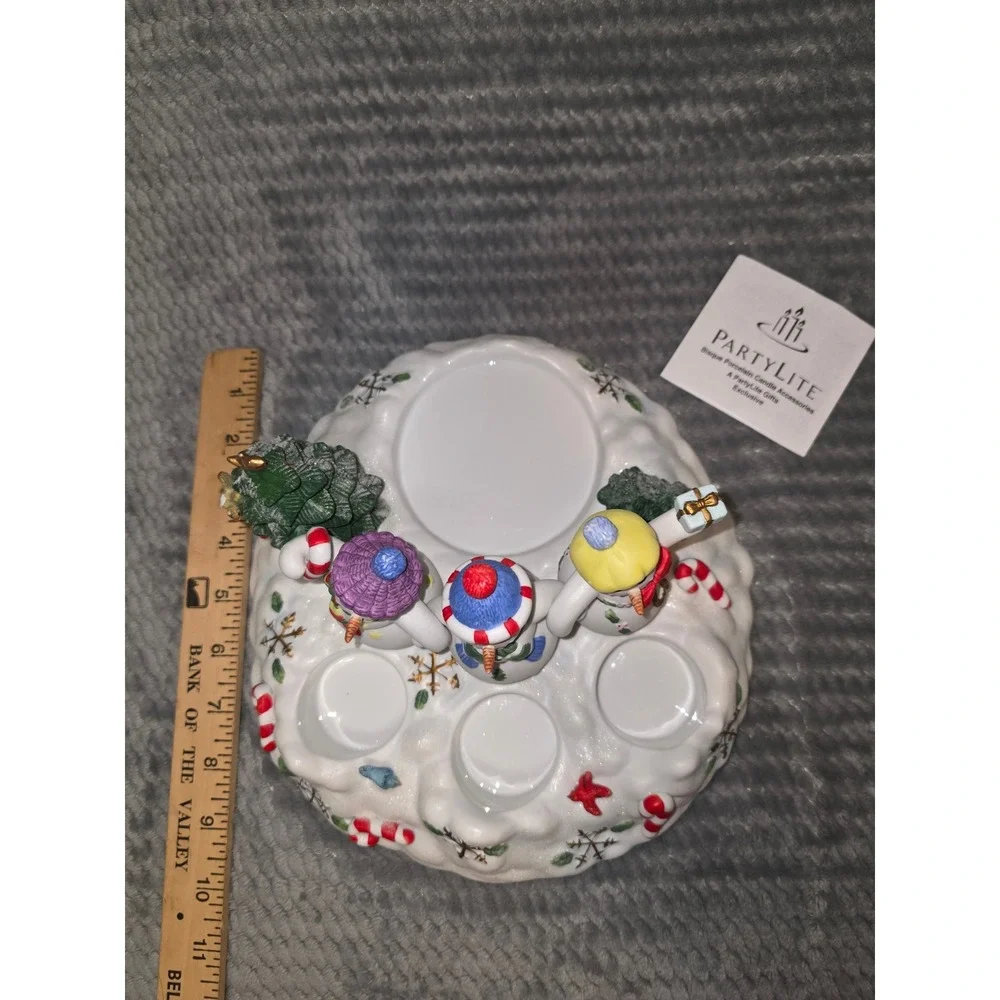 PartyLite Snowman Candle Holder Tealight Tree Candy Cane Snowflakes Christmas‎